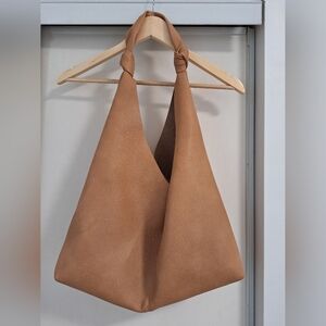 Soft vegan leather hobo shoulder bag